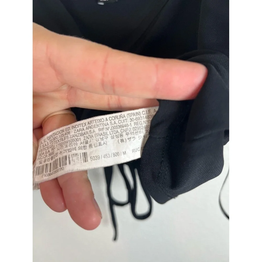 Zara Black Ruched Drawstring Cami Bralette Women's‎ MD